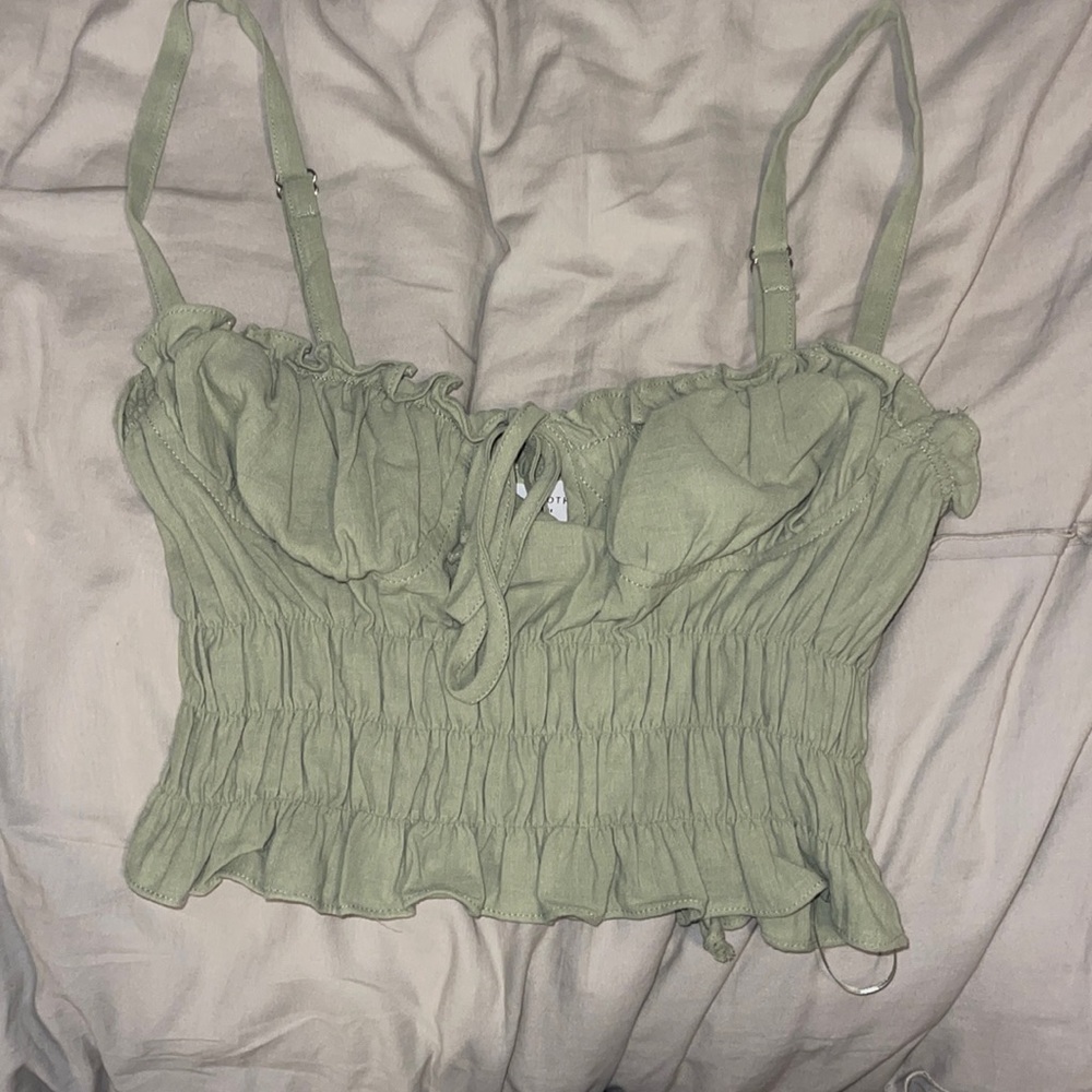 Nectar Sage Green Cropped Tank